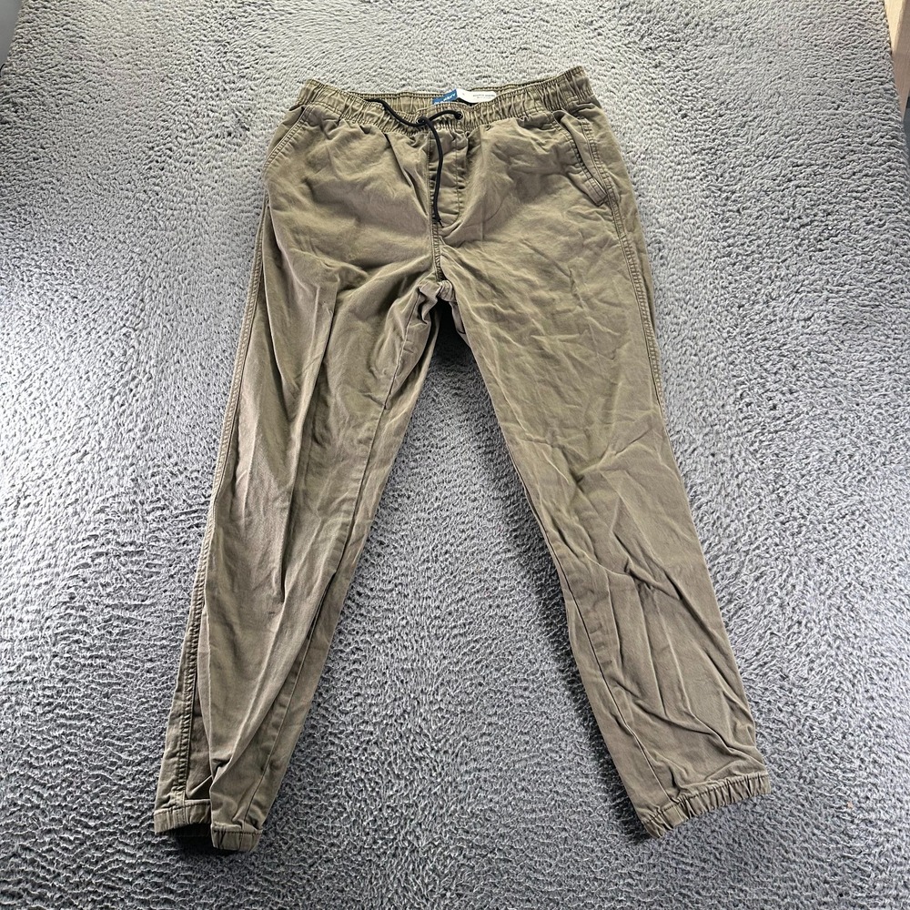 Old Navy‎ Built-In Flex Pant Mens M Brown Cotton Jogger Tapered Stretch Workwear